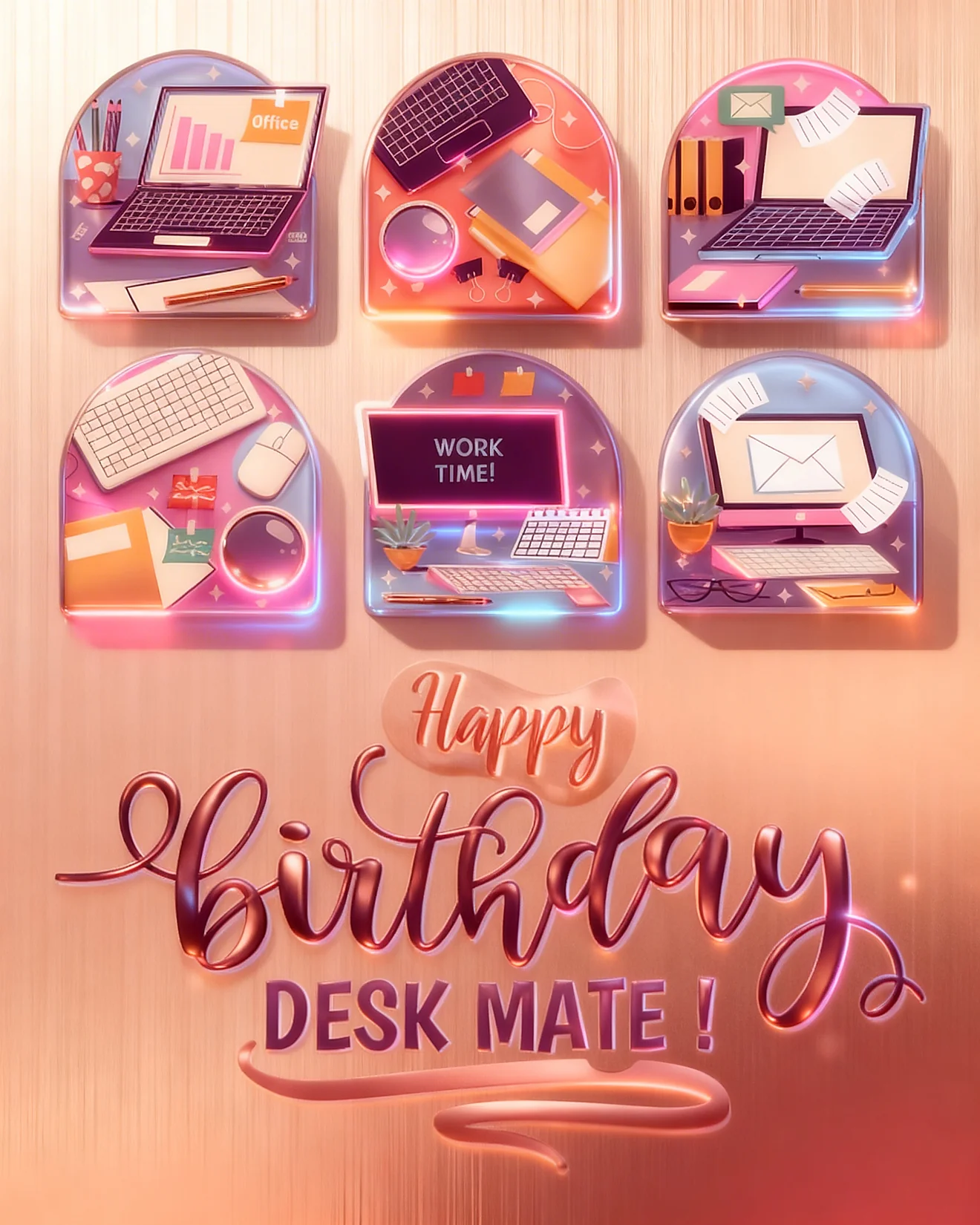 Best Desk Mate Ever online Coworker Birthday Card