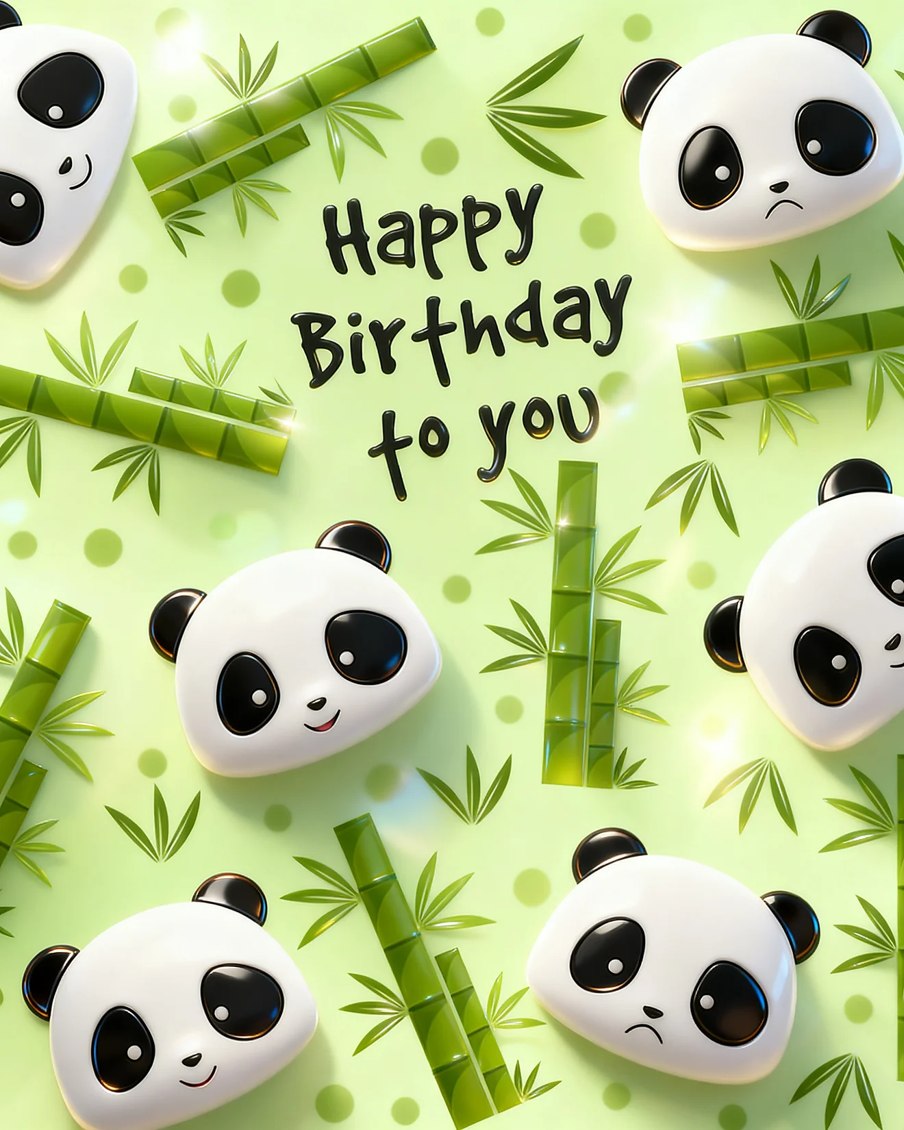 Panda Bamboo Party online Birthday Card