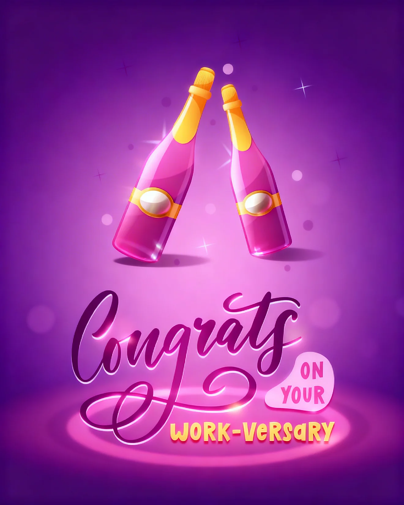 Cheers To Success online Work Anniversary Card
