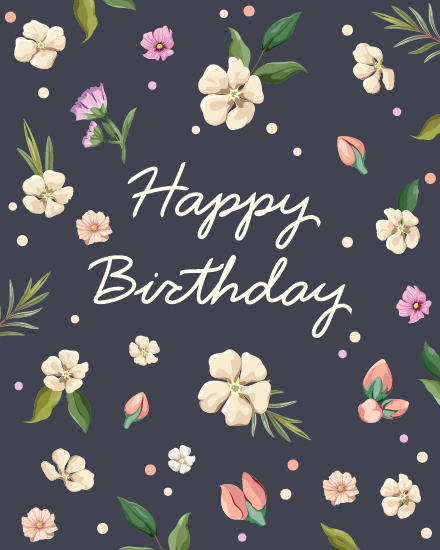 Floral Wishes online Birthday For Her Card