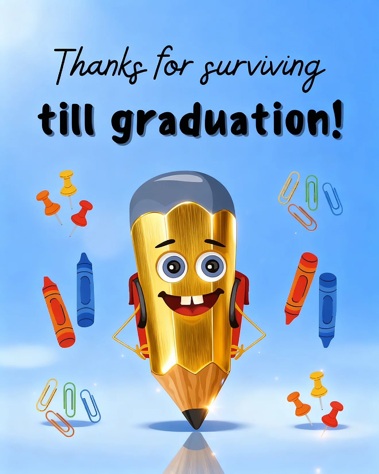 Survived School Cheers online Graduation Thank You Card