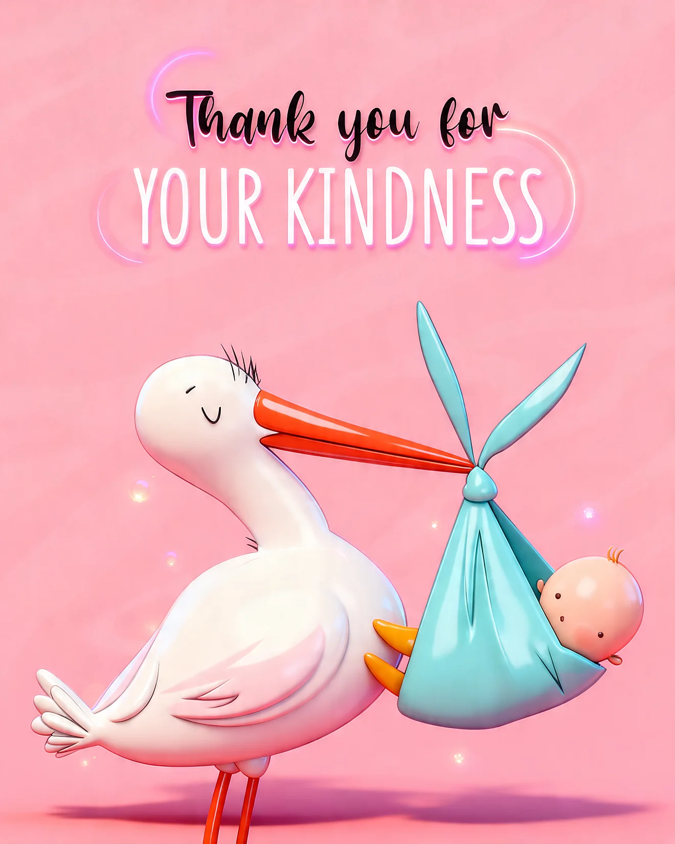 Stork Delivery Thanks online Baby Shower Thank You Card