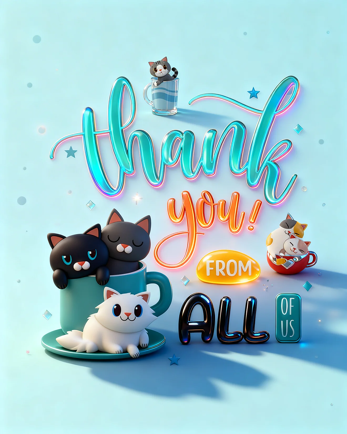 Cuddly Kittens Team online Thank You Card