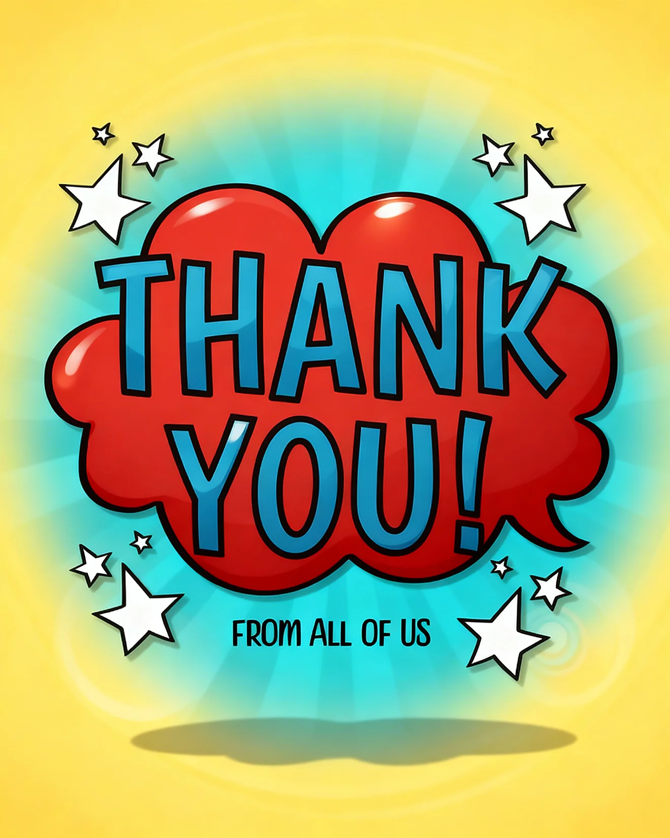 Comic Style Team Thanks online Teacher Thank You Card