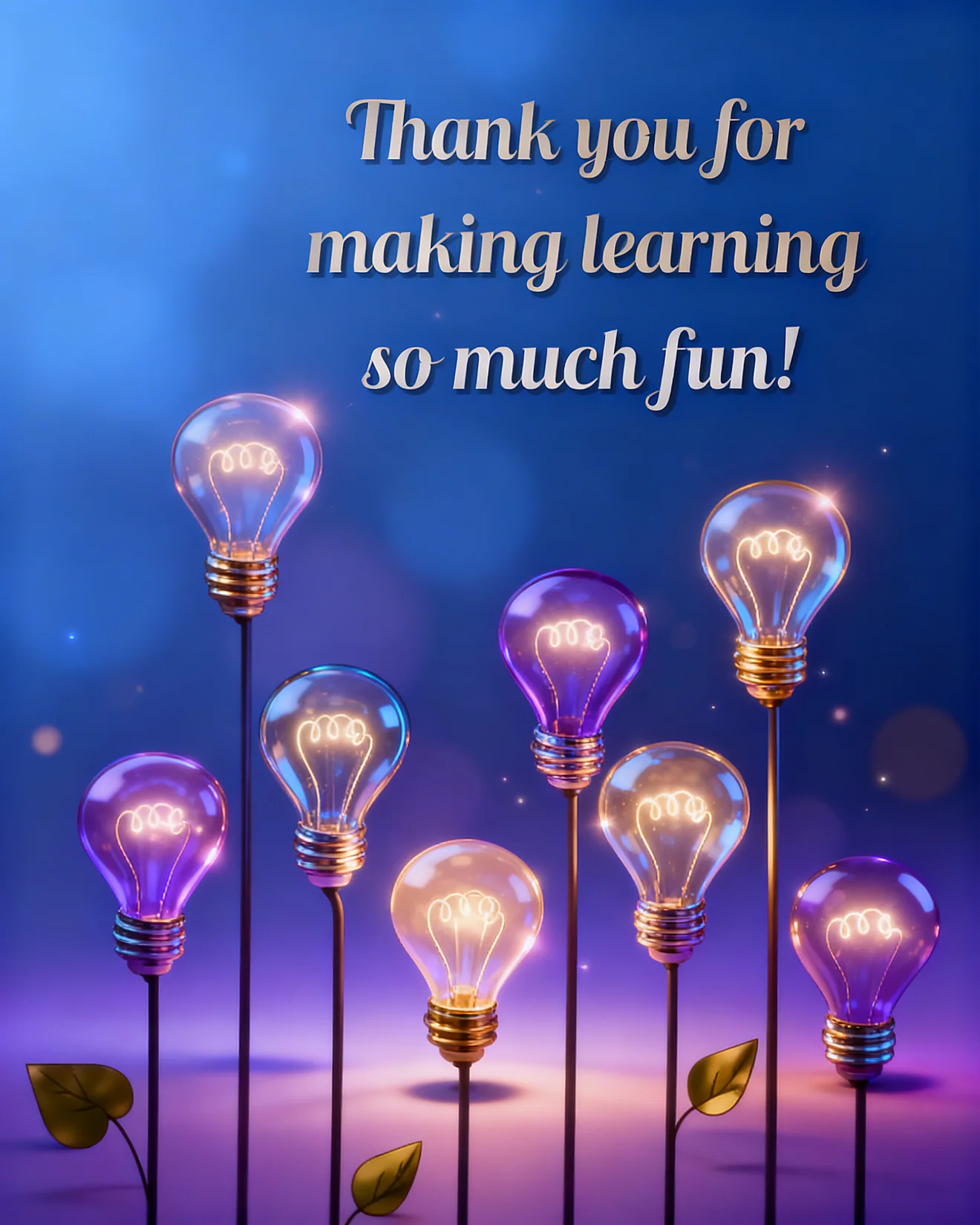 Glowing Teacher Appreciation online Teacher Thank You Card