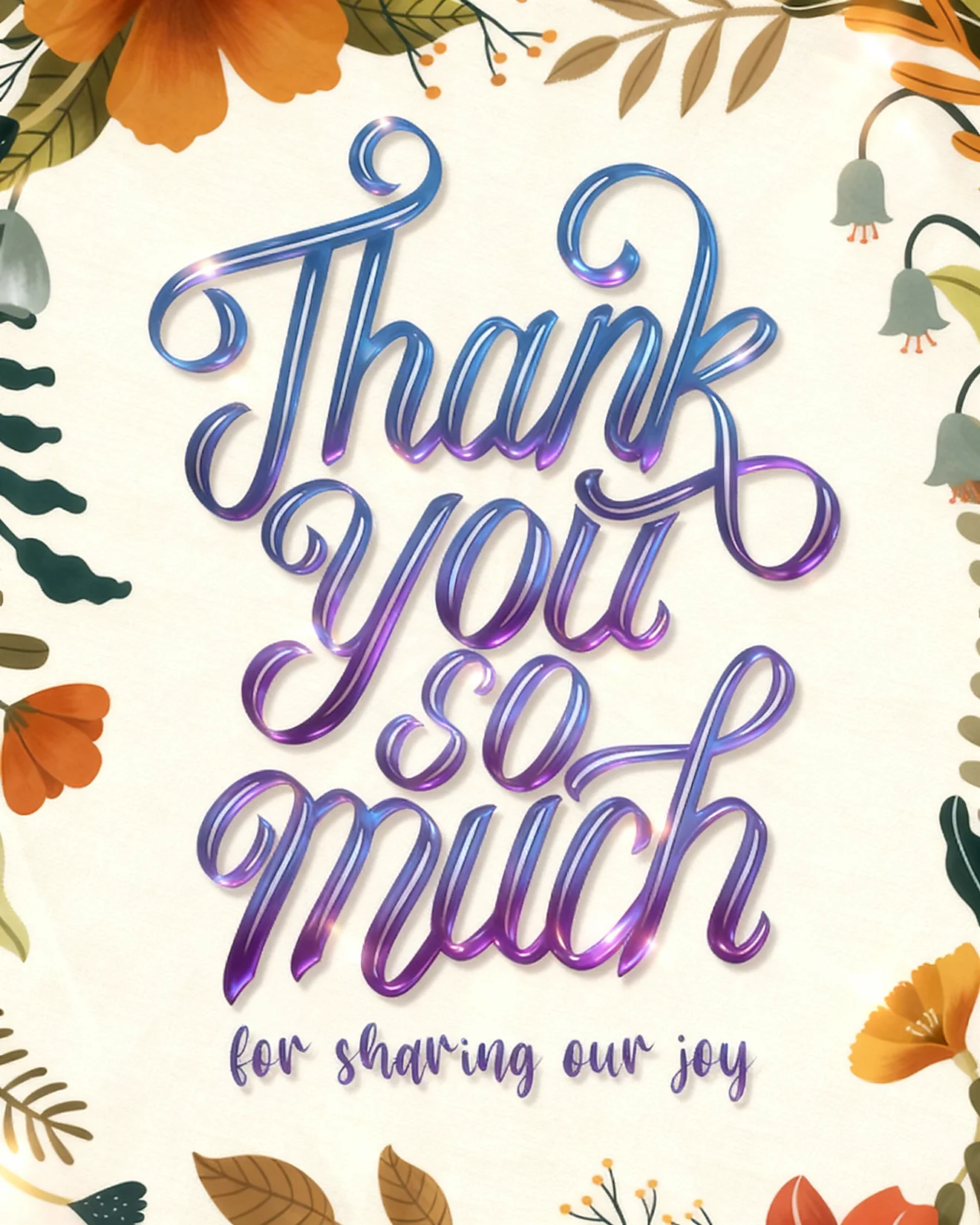 Elegant Joyful Thanks online Thank You Card