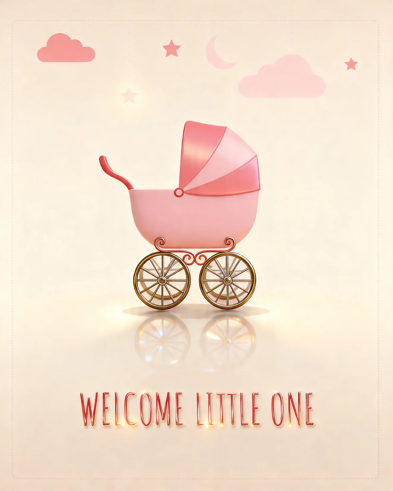 Welcome Little One online Baby Shower Thank You Card