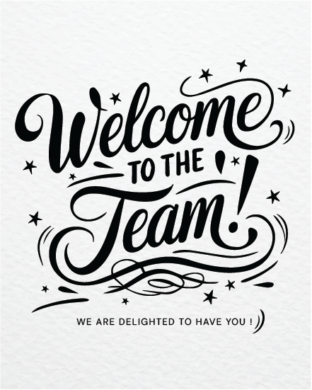 Delighted You’re Here online Welcome To The Team Card