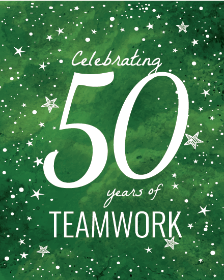 50 Years Complete online Work Anniversary Card