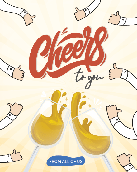 Cheers To You online office congrats Card