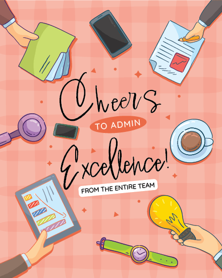 Work Excellence Always online  Administrative Professionals Day Card
