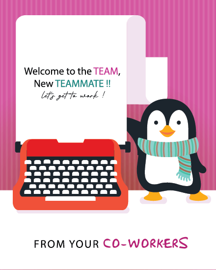 Get To Work online Welcome To The Team Card