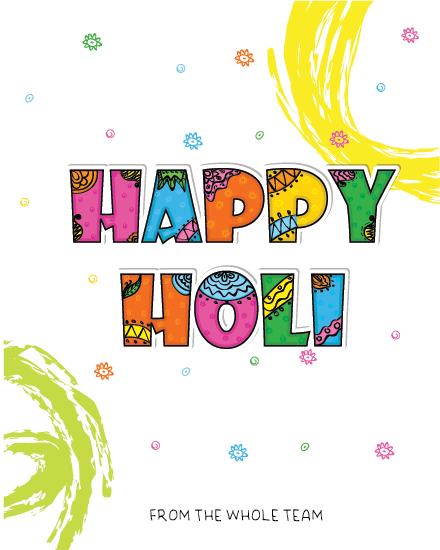 Green Brush Strokes online Happy Holi Card