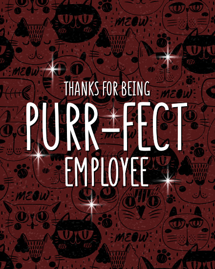 Purr-fect Employee online Employee Appreciation Card