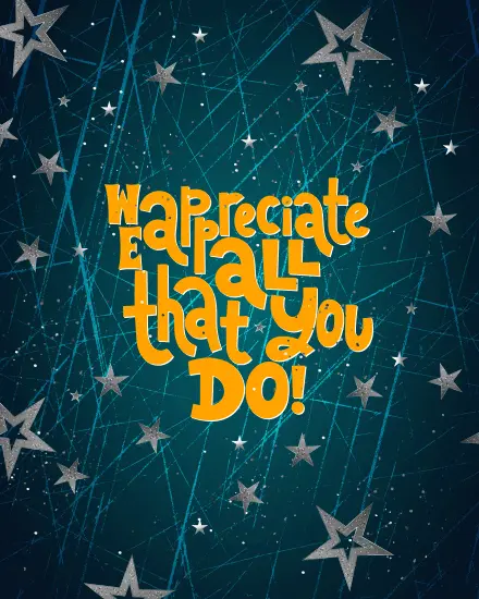 Appreciate All You Do online Employee Appreciation Card