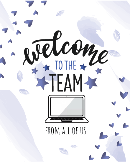 Team Welcome online Welcome To The Team Card