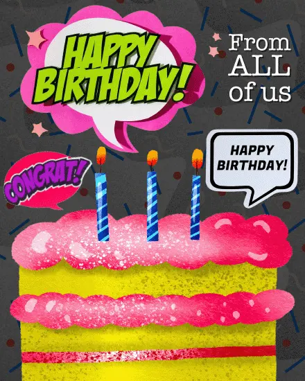 Comic Team Cake online  Card
