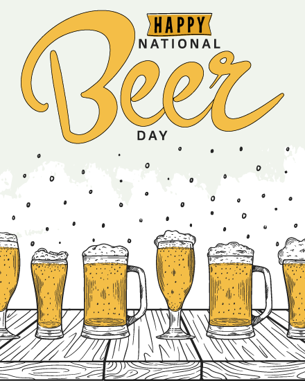 Beer Glass Lineup online National Beer Day Card