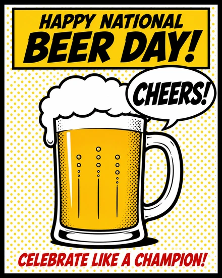 Cheers Like Champion online National Beer Day Card