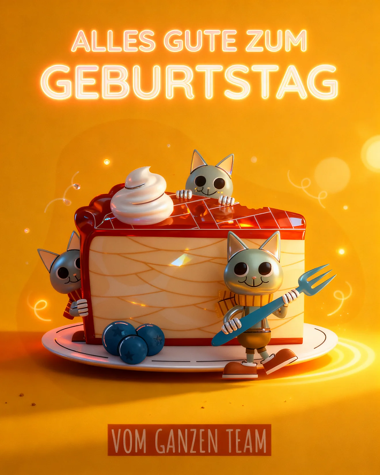 Alles Gute Ganzen Team online Geburtstagskarten Card