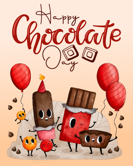 Choco Party Squad online World Chocolate Day Card