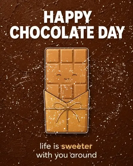 Life Is Sweeter online World Chocolate Day Card