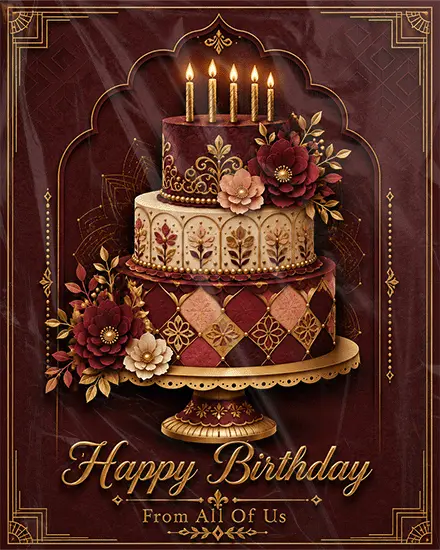 Royal Cake Wishes online Birthday Card