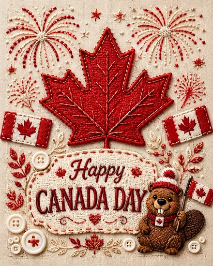 Stitched Patriotic Spirit online Canada Day Card