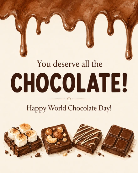 You Deserve All online World Chocolate Day Card