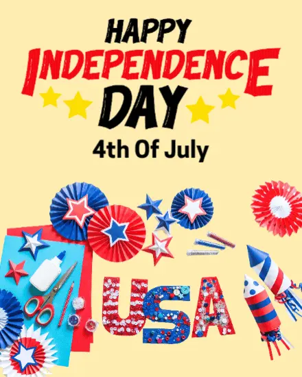 Usa Craft Party online 4th of July Card