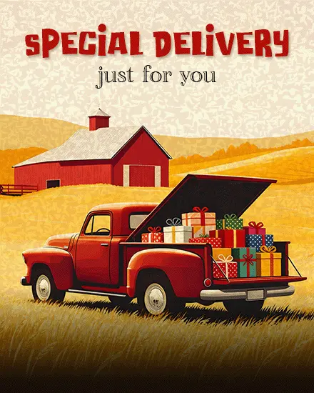 Special Delivery Just You online Birthday Card