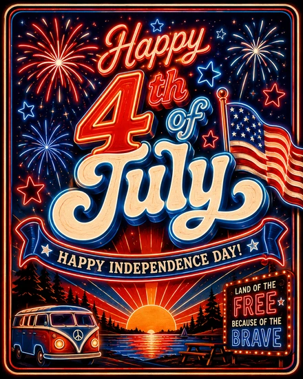 Land Of The Brave online 4th of July Card
