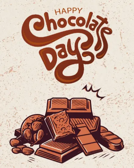 Indulge Every Piece online World Chocolate Day Card