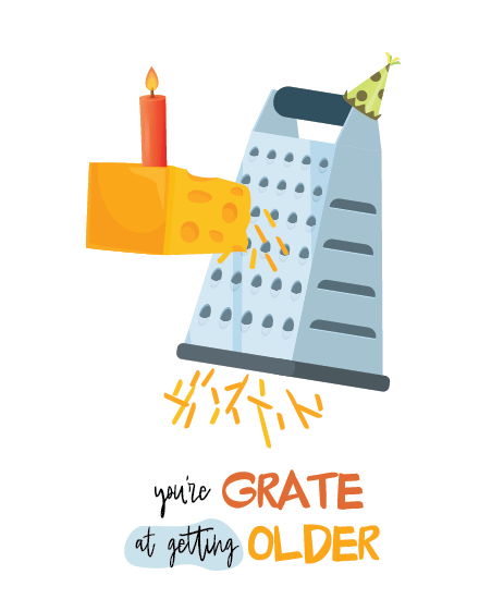 Cheese Grater Pun online Funny Birthday Card
