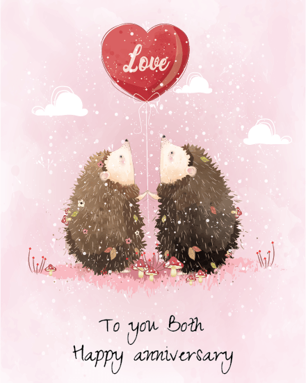 Love You Both online Anniversary Card