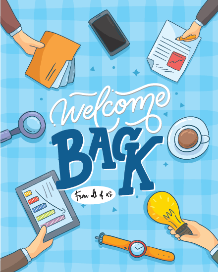 Coworker Office Arrival online Welcome Back Card