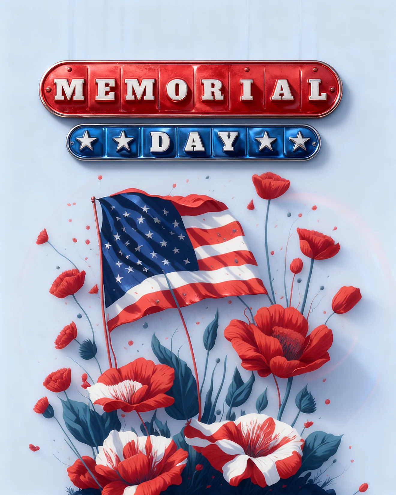 Poppies Flag Proud Nation online Memorial Day Card