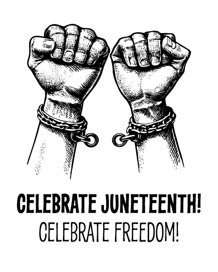 Broken Chain Raised Fists online Juneteenth Card