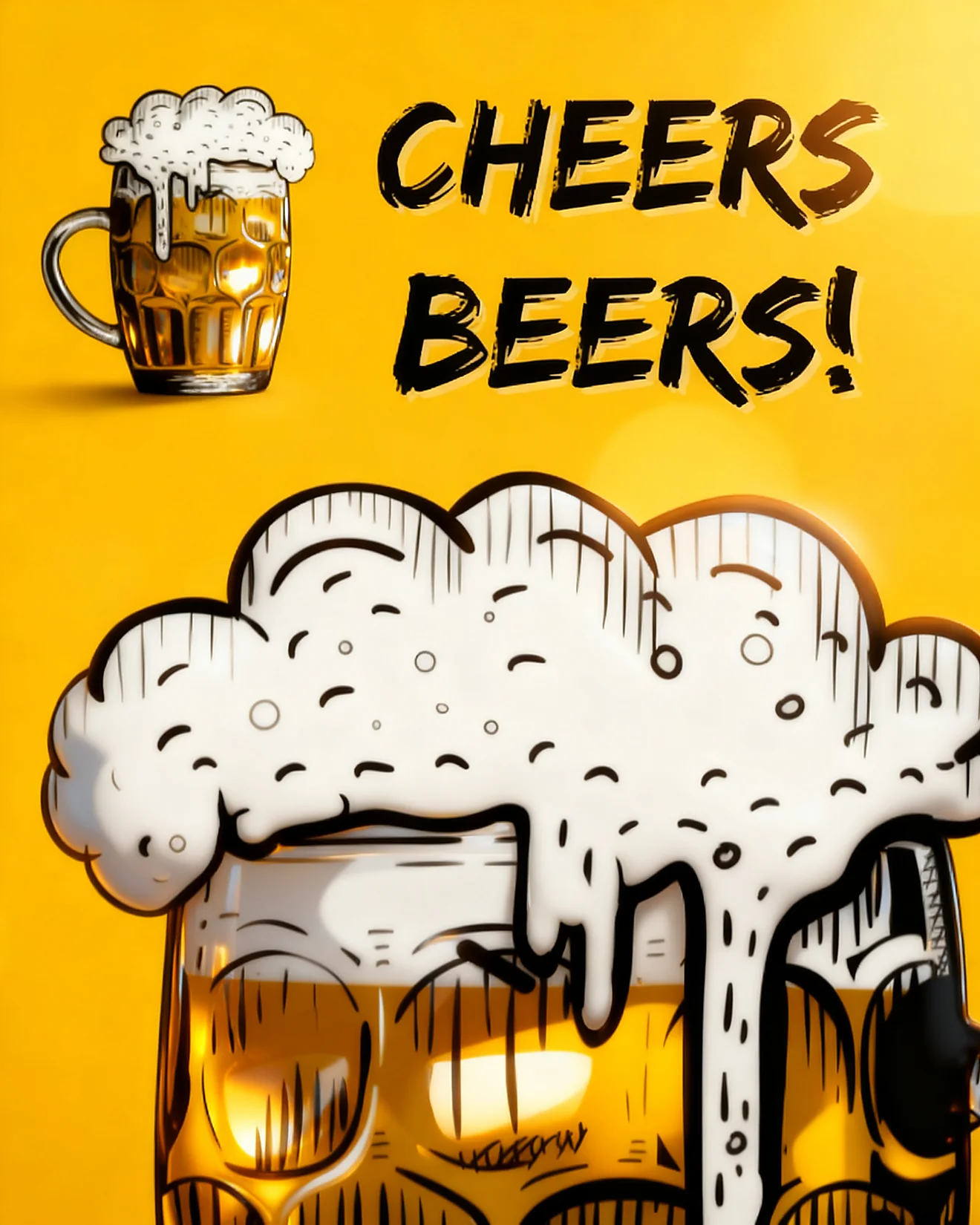 Foamy Cheers Beers online Group Party Card