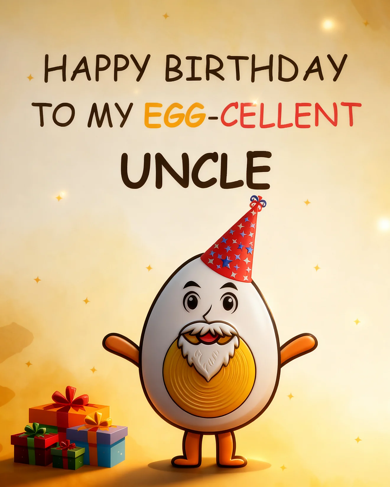 Egg-cellent Uncle Vibes online Uncle Birthday Card