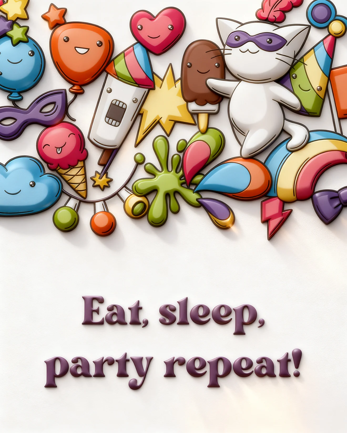 Kawaii Sticker Chaos online Group Party Card
