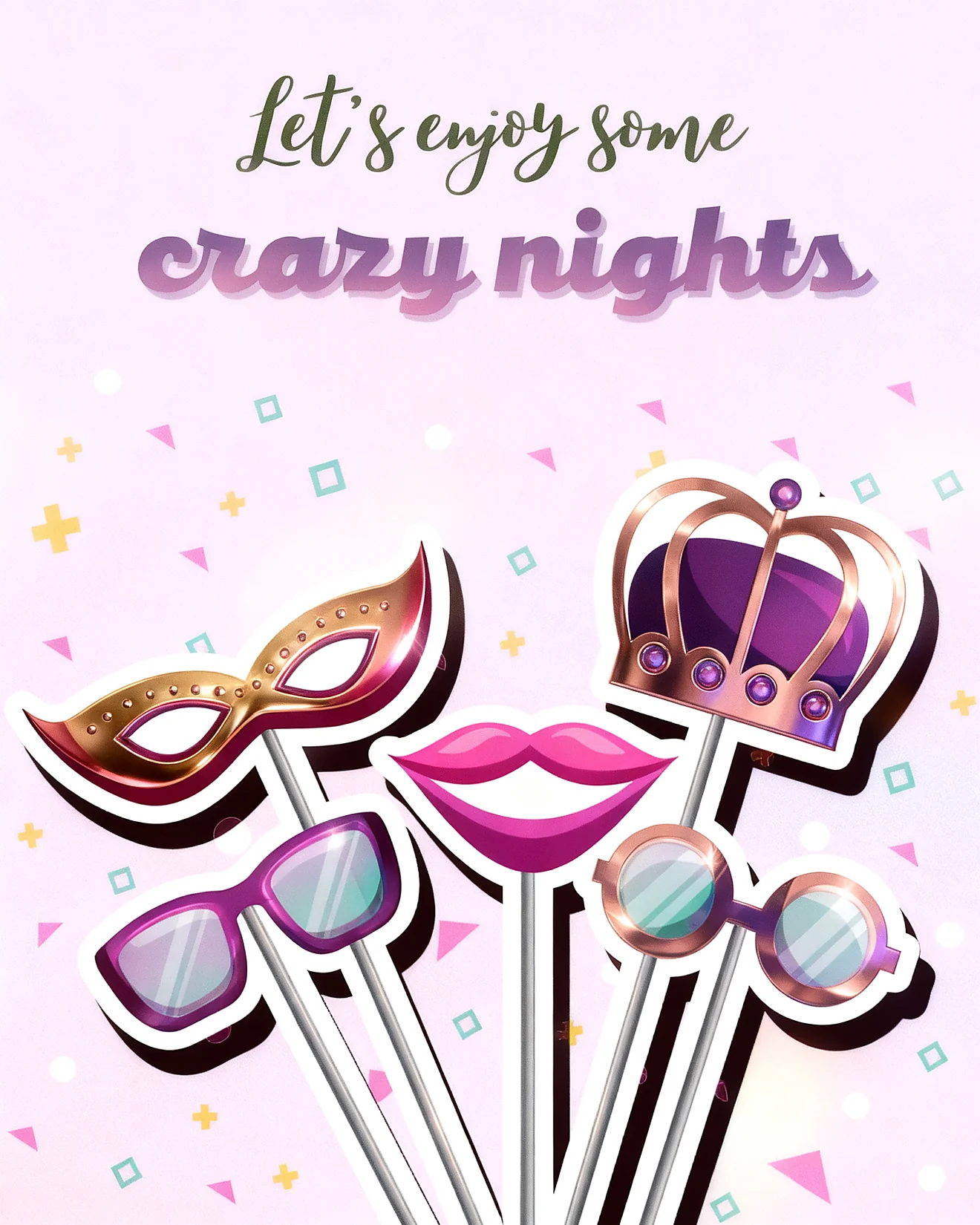 Masquerade Photo Props online Group Party Card