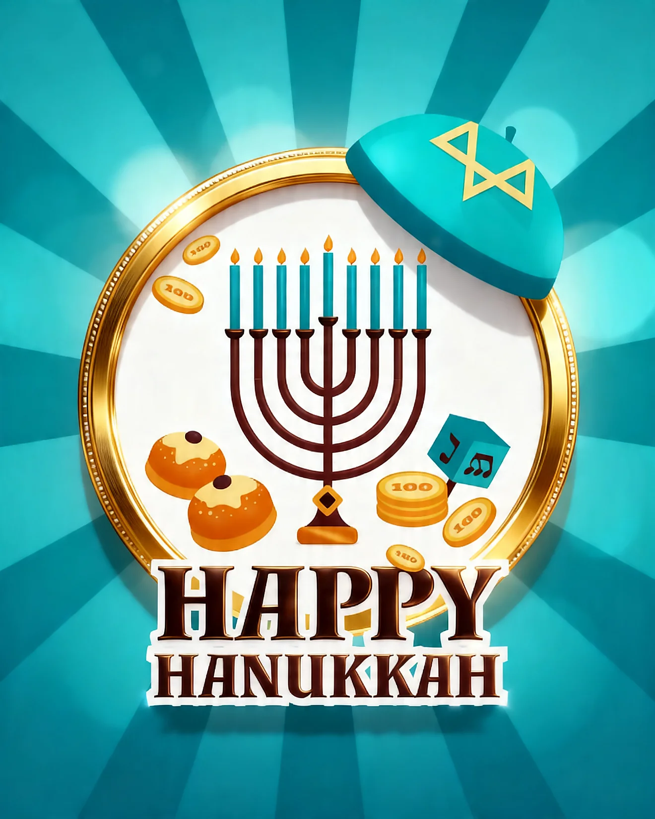 Joyful Festive Traditions online Hanukkah Card