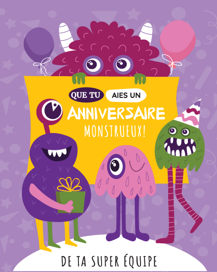 Monstrueux Jour Super Équipe online Cartes d'Anniversaire Card