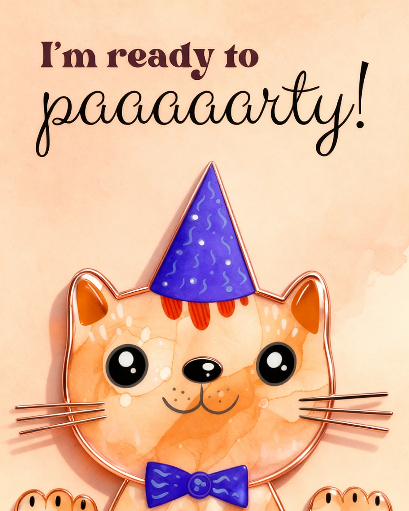 Party Hat Cat online Group Party Card