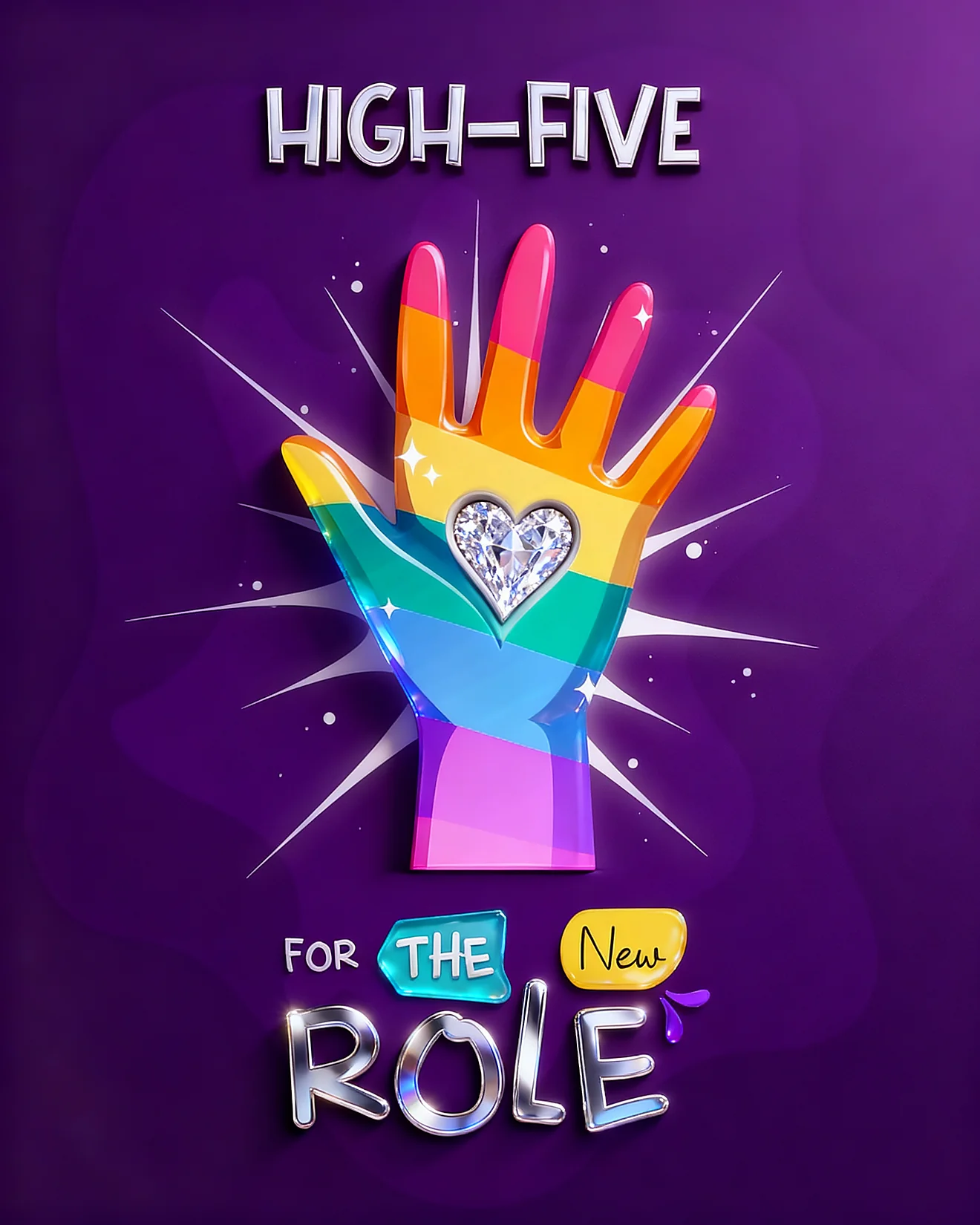 High-five New Role online New Job Congratulations Card