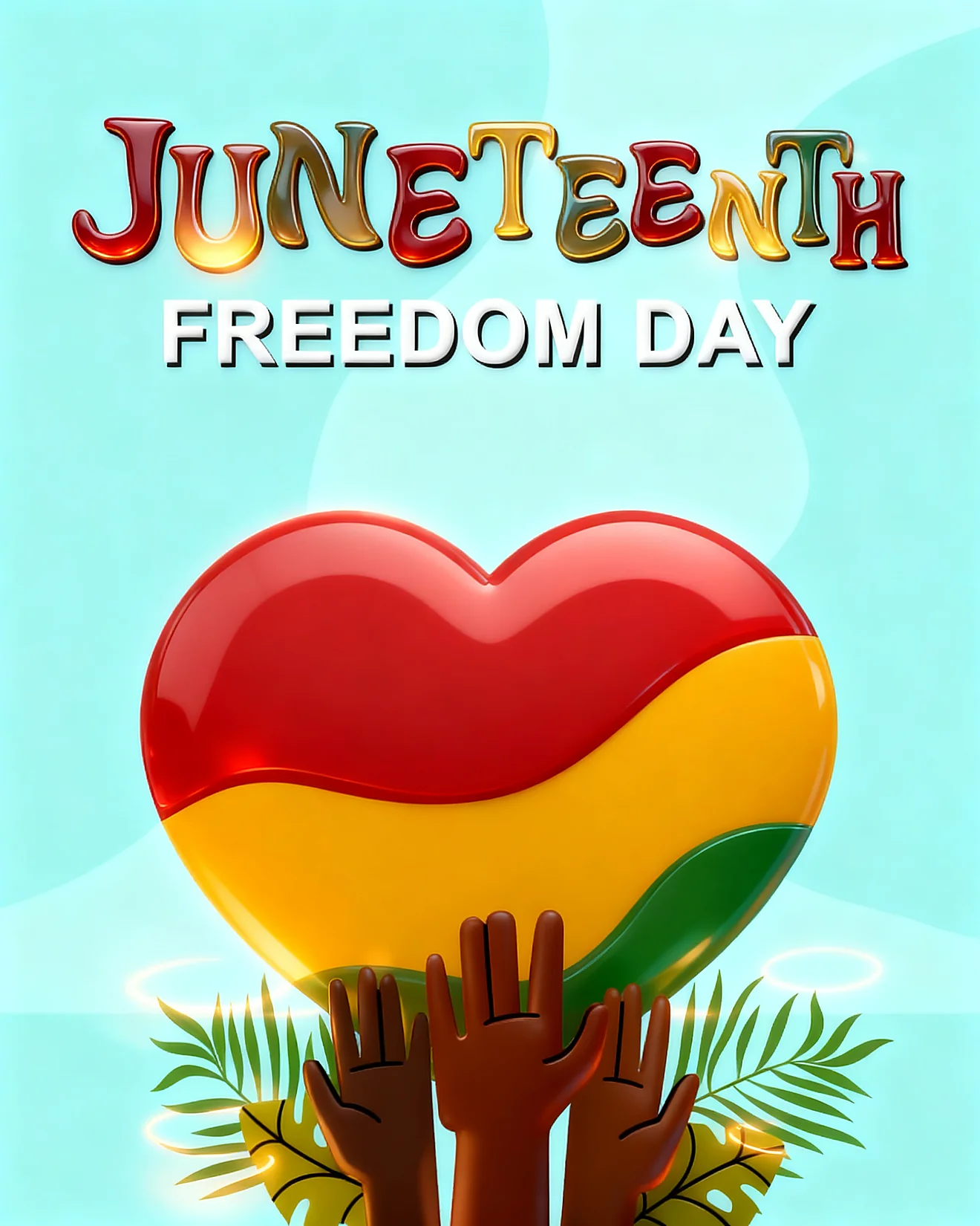 Hands Raised For Freedom online Juneteenth Card