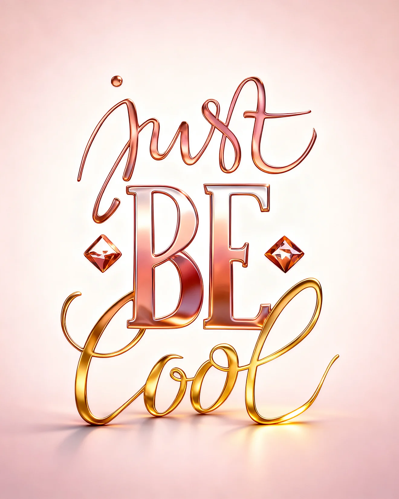 Rose Gold Script Gems online Motivation & Inspiration Card