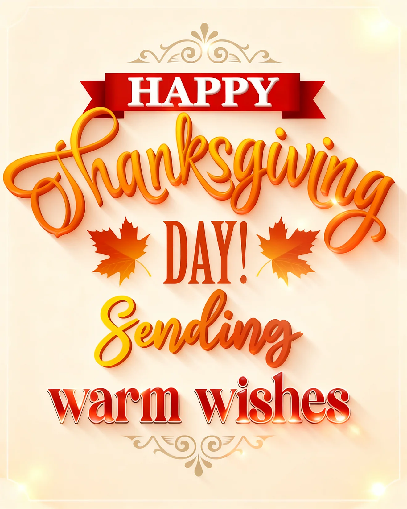 Warm Wishes Script Typography online Thanks Giving Card