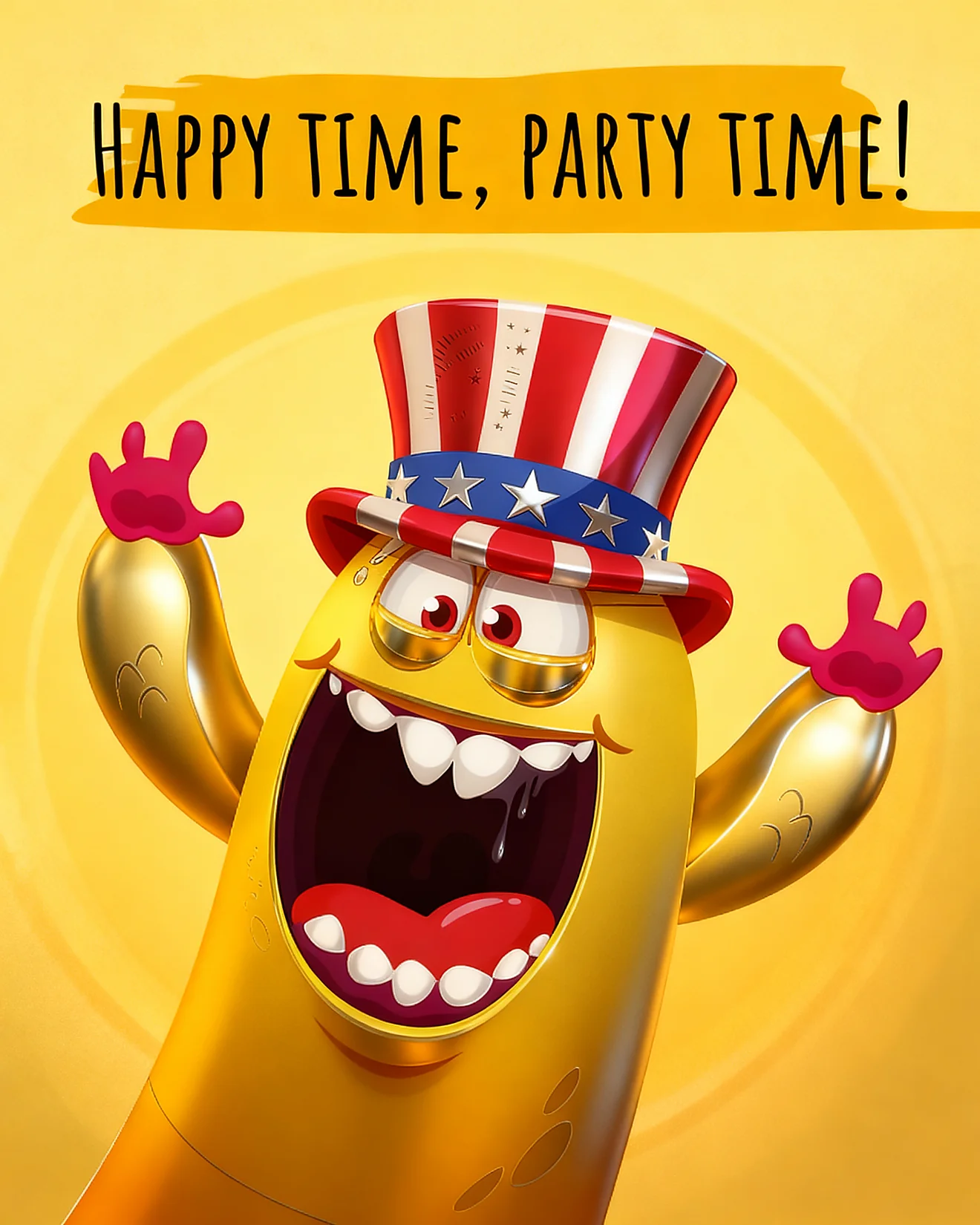 Wild Top Hat Monster online Group Party Card